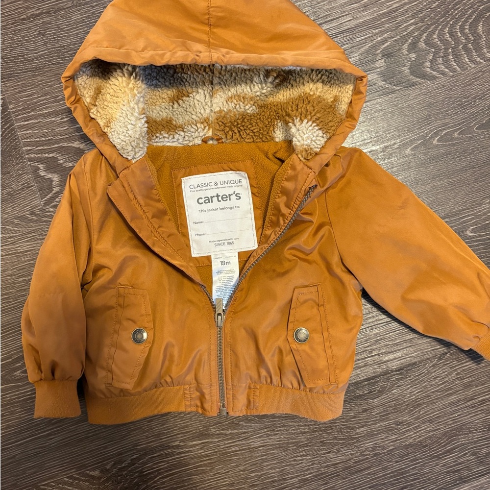 Carter's Tan Puffer Jacket with Cozy Hood